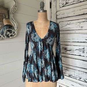 Free People Floral Blouse